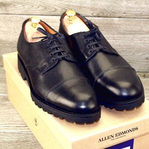 * NIB * $325 Allen Edmonds TATE Cap Toe 10 D Black * add $15 new Trees